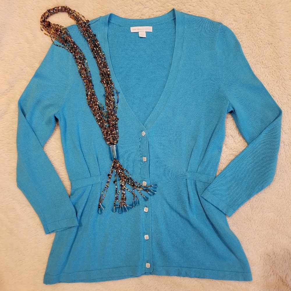 🌻 New York & Company Aqua Cardigan